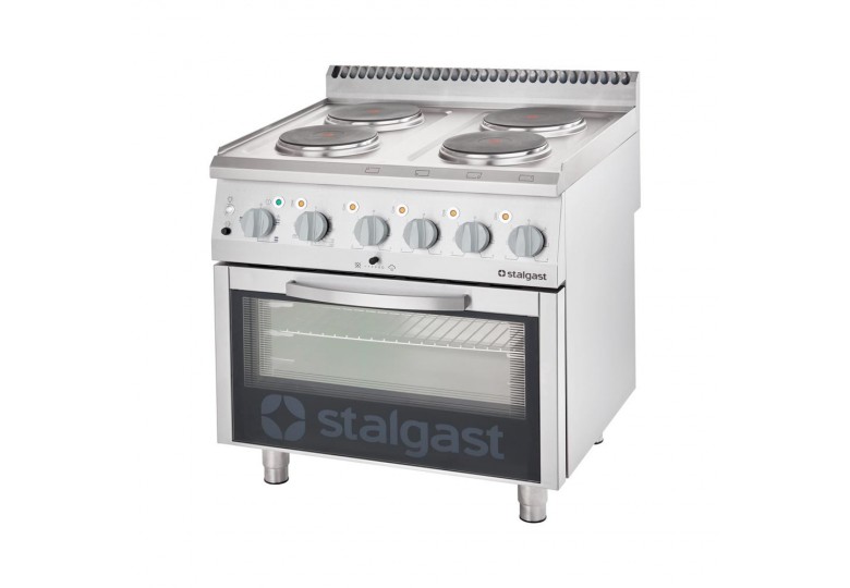 Electric range (4 burners) with electric oven (10,4 + 7 kW) STALGAST 9715000